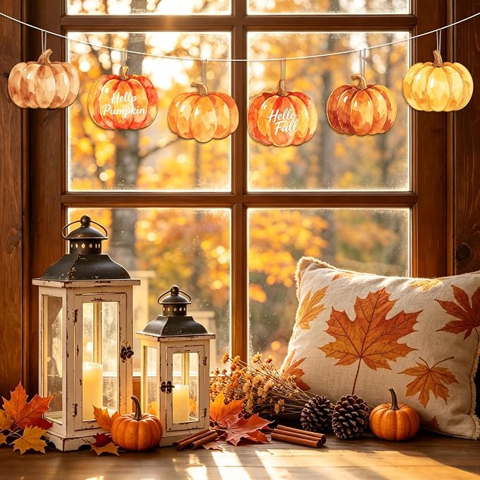 COCHIE Fall Pumpkin Wood Crafts to Paint Set of 24, Autumn Pumpkins Unfinished