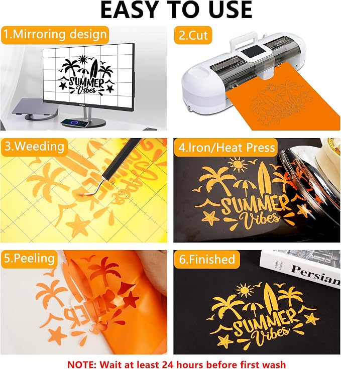 FUNKAKA HTV Heat Transfer Vinyl Bundle, 20 Rolls 12" x 3ft HTV Vinyl