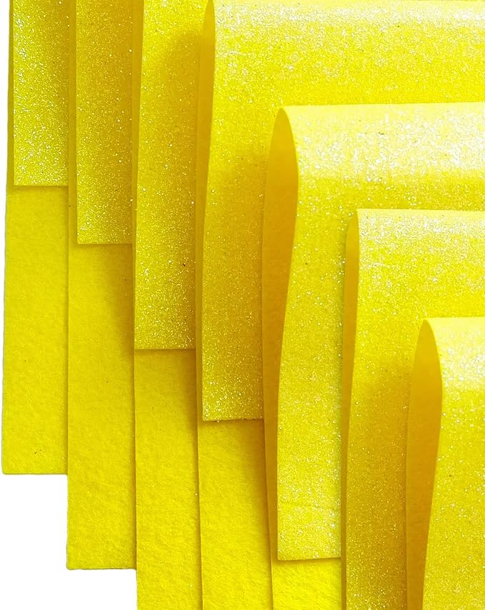 Jtnohx Glitter Felt Fabric, 8 x12 inches Felt Square Glitter