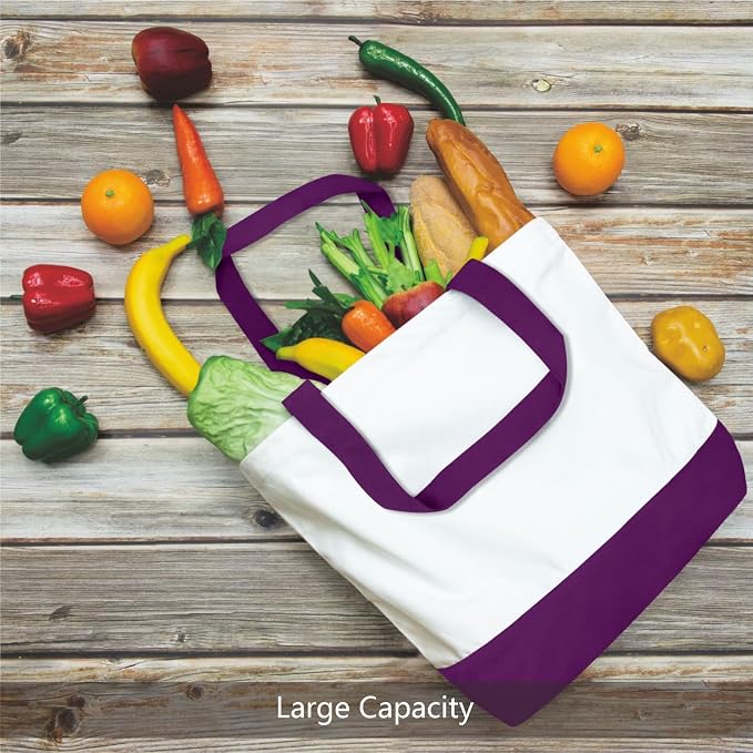 TOPDesign 1-Pack Super Strong Large 12oz Cotton Canvas Tote Bag, Reusable