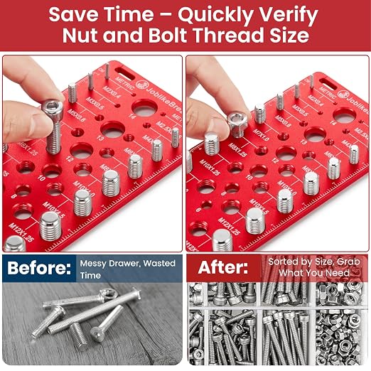 Thread Checker, 60 Nut and Bolt Thread Checker, 20 Standard & 20 Metric & 20