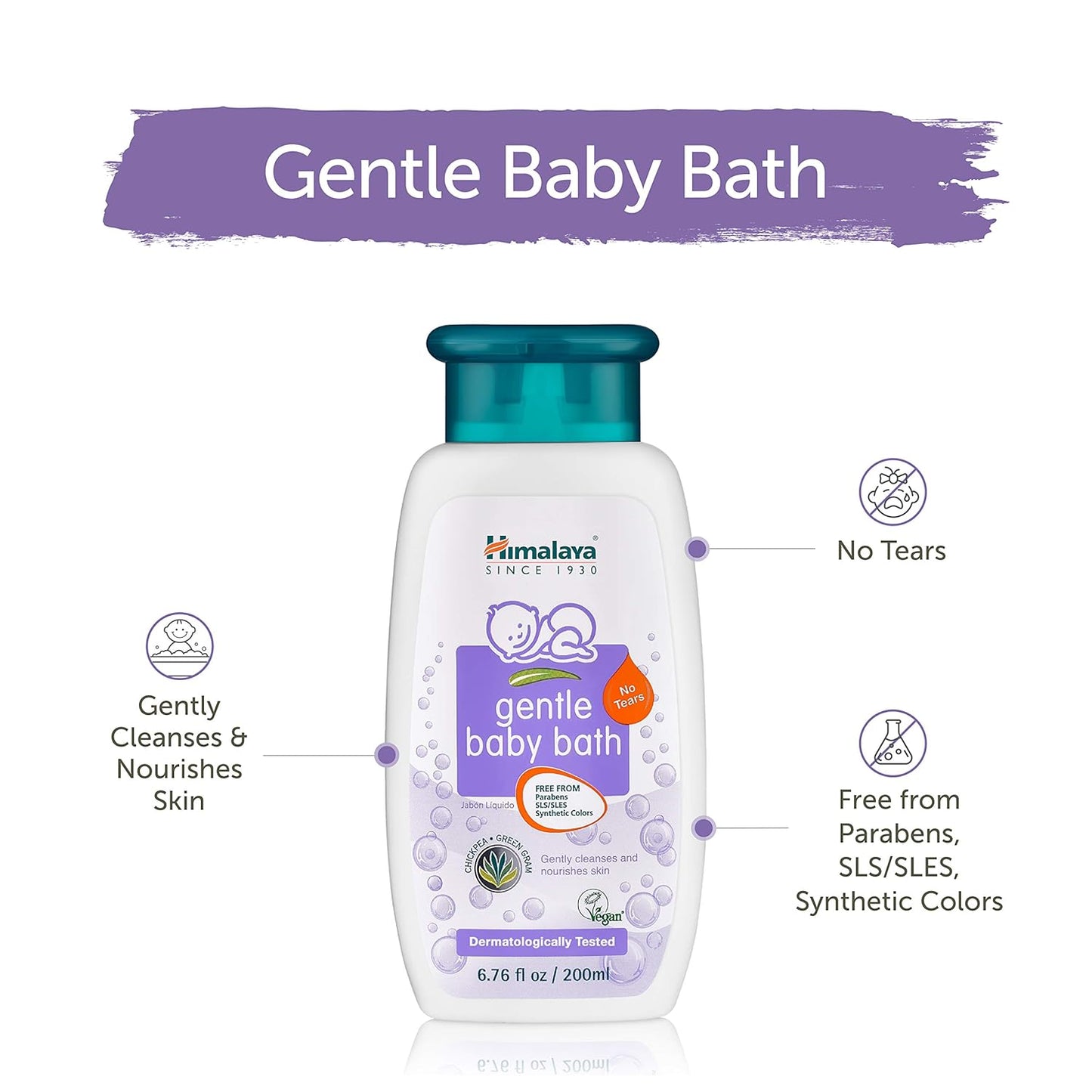 Himalaya Gentle Baby Bath, Gentle, Non-Irritating Cleanser for Nourishing Your Baby’s Skin, 13.53 oz