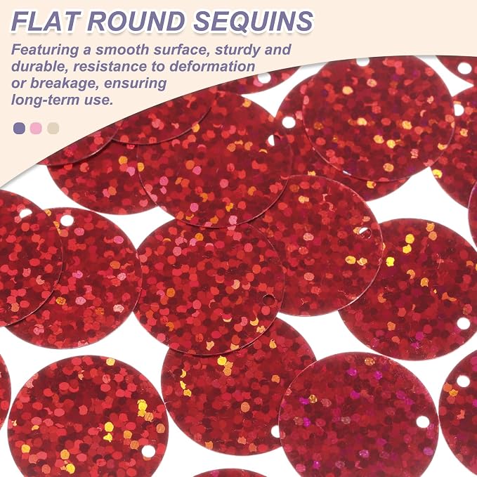 MECCANIXITY 700 Pcs Flat Round Sequins 15mm/0.6 Inch Loose Paillettes Craft