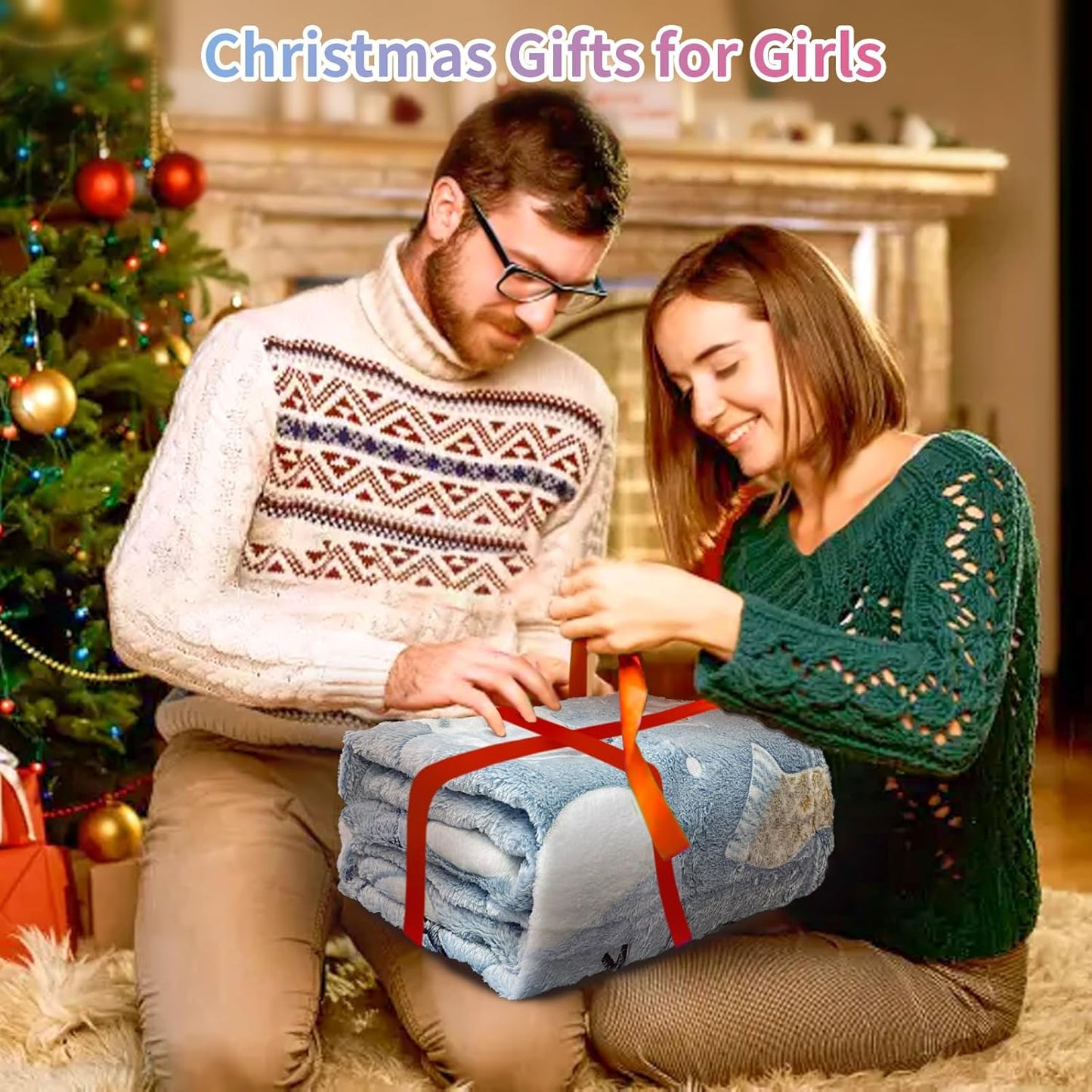 TEHALK Christmas Blanket for Boys Girls Glow in the Dark Blankets for Boys Toddler Blankets for Boys Cute Soft Throw Blankets for Kids Personalized Baby Blankets for Boys Unique Dinosaur Gifts 40"x60"