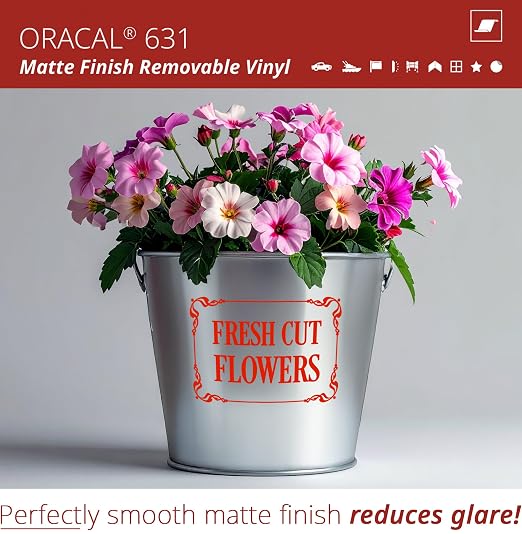 ORACAL 631 Matte Orange Red Vinyl Durable Roll Easy to Weed Permanent Adhesive