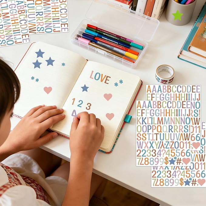 Letter Stickers 1 inch, Self-Adhesive Vinyl Waterproof ABC Letter Stickers