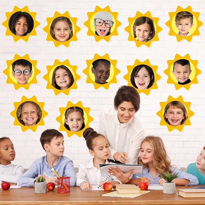 gisgfim 80Pcs Summer Sun Cutouts Sunshine Decorations Bulletin Board Yellow Sun