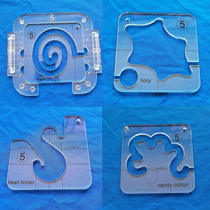 4PCS Free Motion Quilting Template Series 5