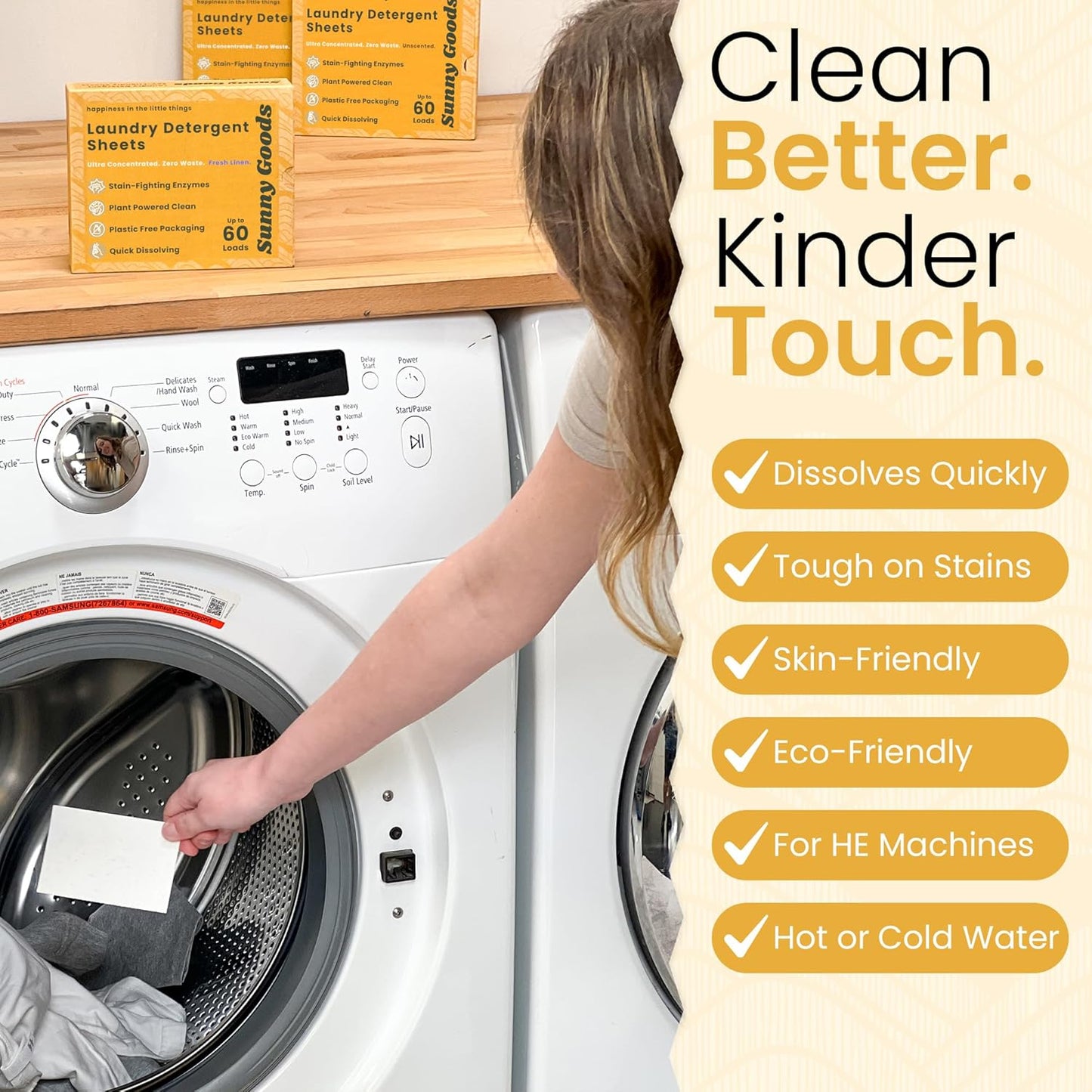 Laundry Detergent Sheets with Plant Powered Stain-Fighting Enzymes - 60 Loads - Concentrated Liquidless Laundry Soap Sheets - Home and Travel Laundry Detergent - Fresh Linen