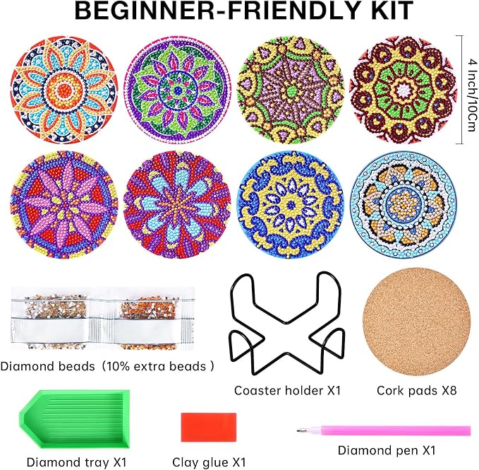 Mandala Diamond Art Painting Coasters Kit
