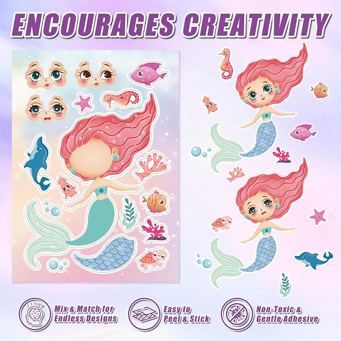 42 Sheets Create Mermaid of Dreams Stickers, Make Your Own Stickers