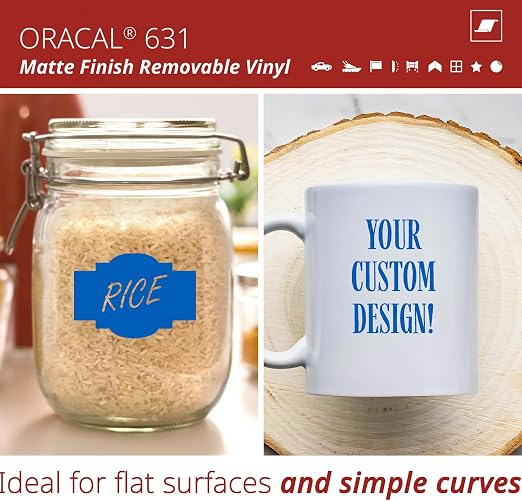 ORACAL 631 Matte Gentian Vinyl Durable Roll Easy to Weed Permanent Adhesive