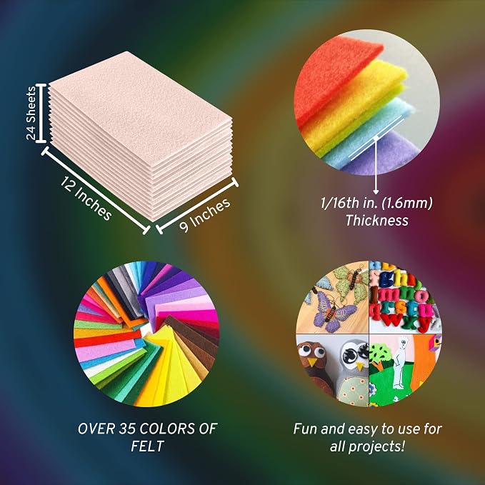 FabricLA Acrylic Felt Sheets for Crafts