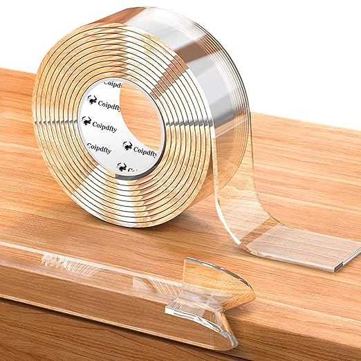 Double Sided Tape Heavy Duty for Wall Decor No Damage to Paint, Nano Two Sided
