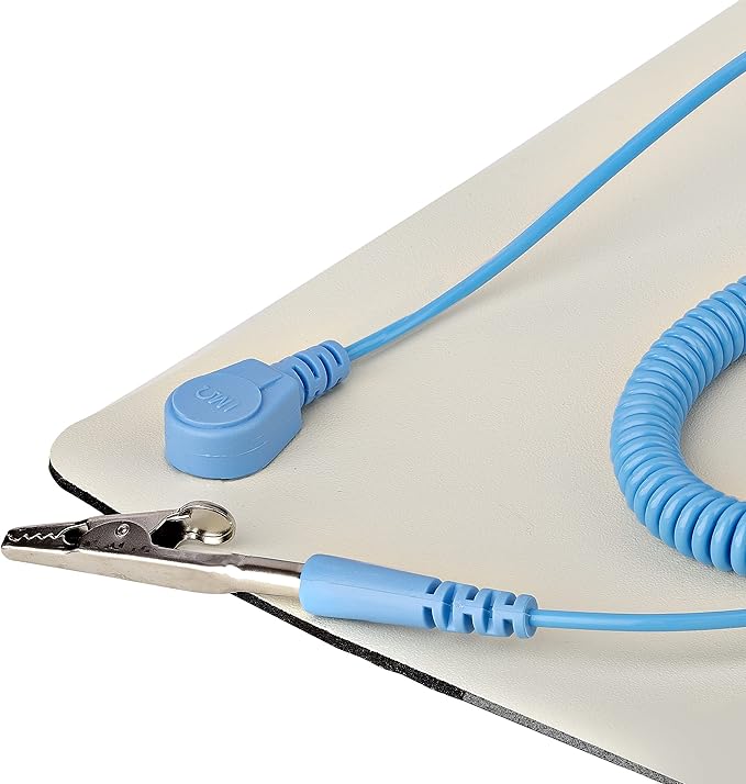 StarTech.com Anti Static Mat, ESD Mat for Electronics Repair, Anti Static Table/Desk Mat w/Detachable Grounding Wire, ANSI/ESD S 4.1, Flexible Thermoplastic Work Pad, 23x47", TAA