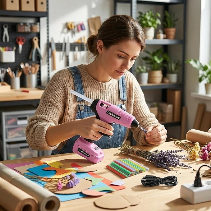 Cordless Hot Glue Gun | 8V Rechargeable Fast Preheating Glue Gun Kit