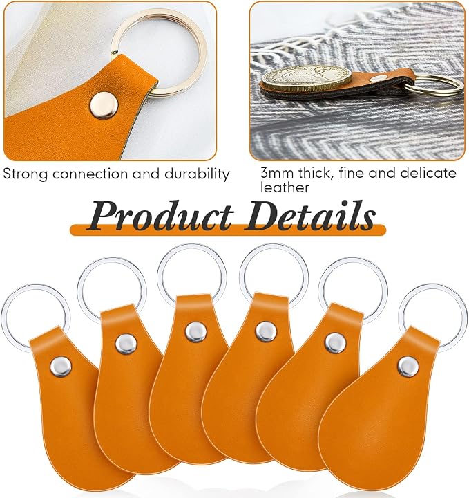 Taiyin 30 Pcs Leather Key Fob Kit