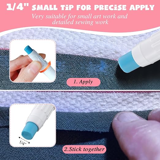 Fabric Glue Pen with Refill, 3 Pack