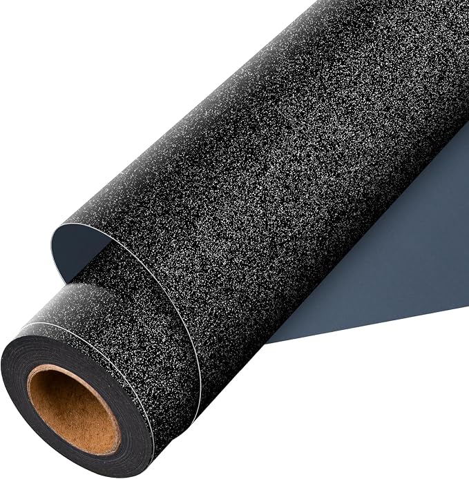 Aoder Black Glitter HTV Heat Transfer Vinyl