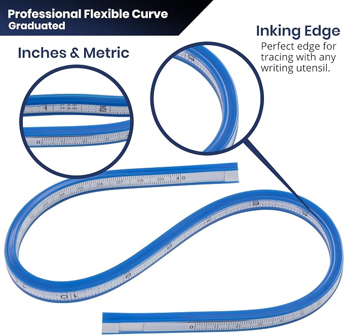 Pacific Arc Flexible Curve Graduated 18 Inch Ruler