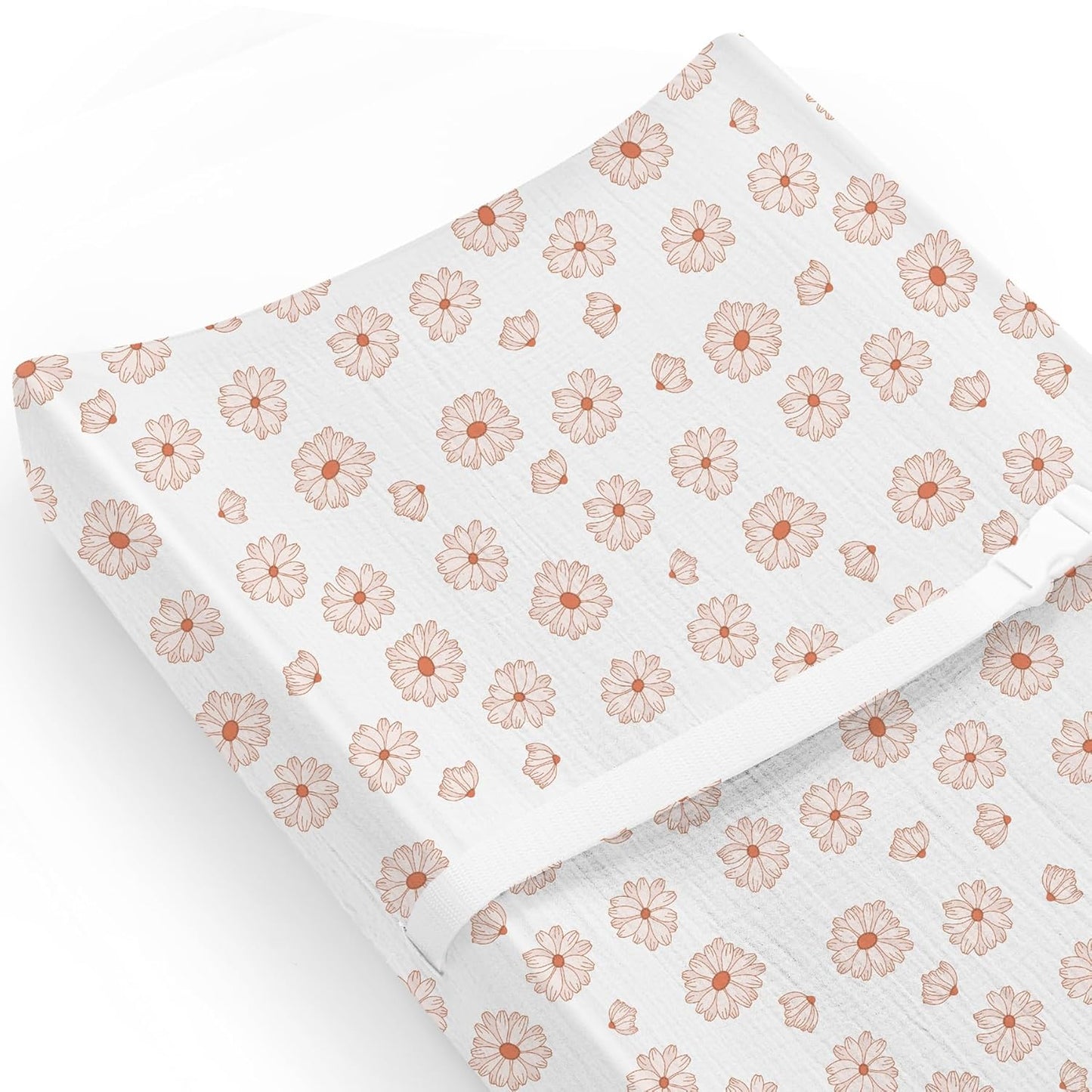 Changing Pad Cover for Baby Girls Boys, Muslin Changing Table Pad Covers with Boho Style, Neutral Color Soft and Breathable (Flower-A)