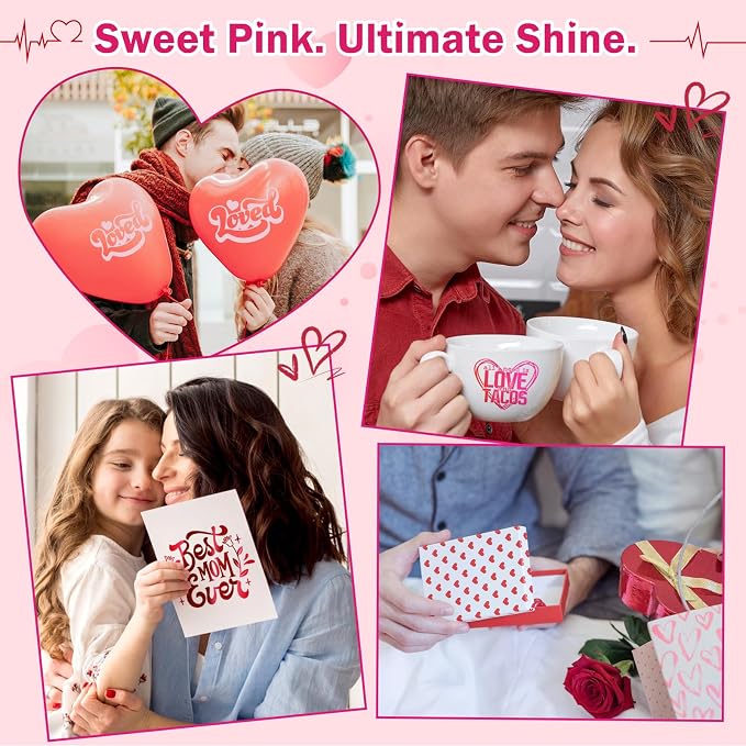 TECKWRAP Pink Permanent Vinyl Sheets – 12" x 12" 16 Assorted Colors