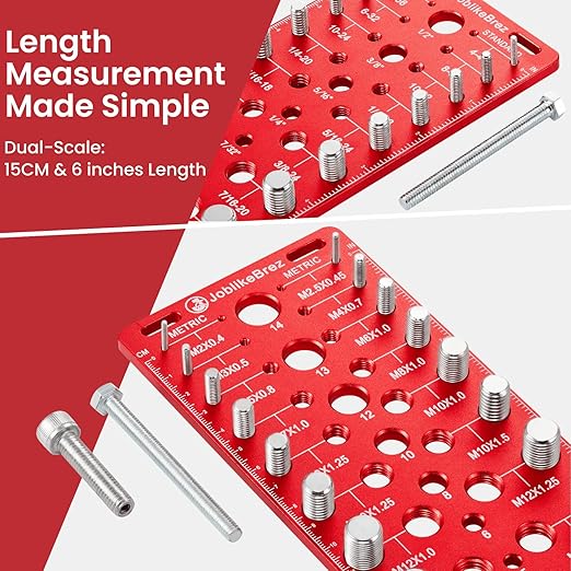 Thread Checker, 60 Nut and Bolt Thread Checker, 20 Standard & 20 Metric & 20