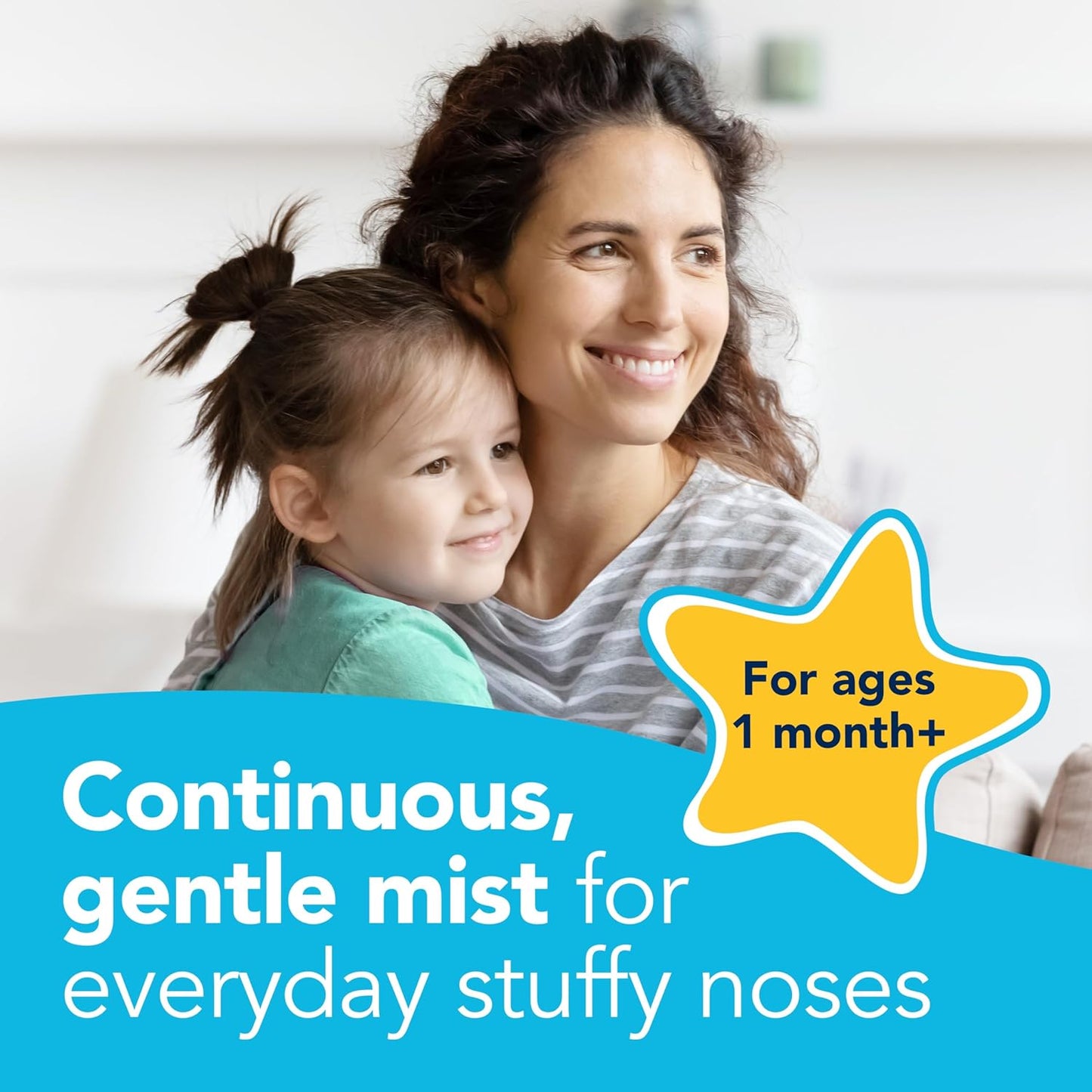 Vicks Sinex Kids Saline Easy Mist, Drug Free Saline, Ages 1 Month+, Gently Clears and Soothes Everyday Stuffy Noses, Safe for Daily Use, 1.7 OZ