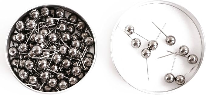 Tupalizy 100PCS 1/4 Inch Small Round Head Map Tacks Pins