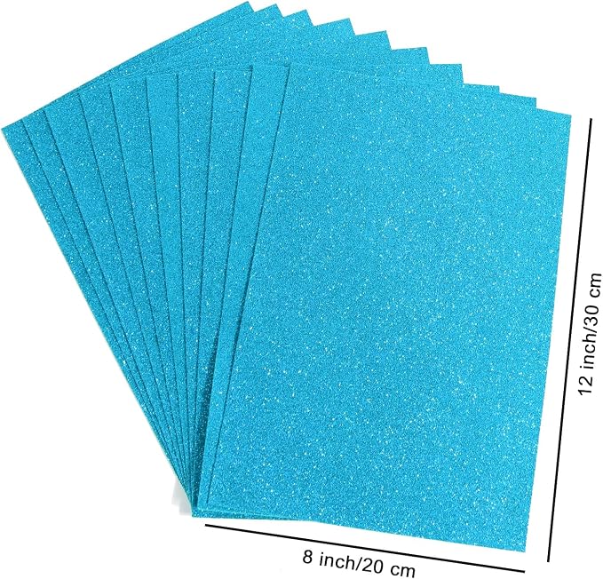 10 Sheets Glitter Paper Sheet for Crafts, A4 Cardstock Self-adhesive Paper for
