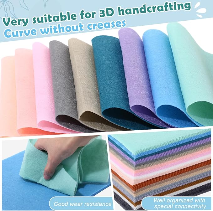 Tegeme 100 Pcs 8 x 12 Inches Felt Fabric Sheet
