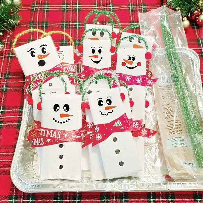 80pcs Snowman Face Stickers for Crafts Christmas Word Sticker Xmas Winter