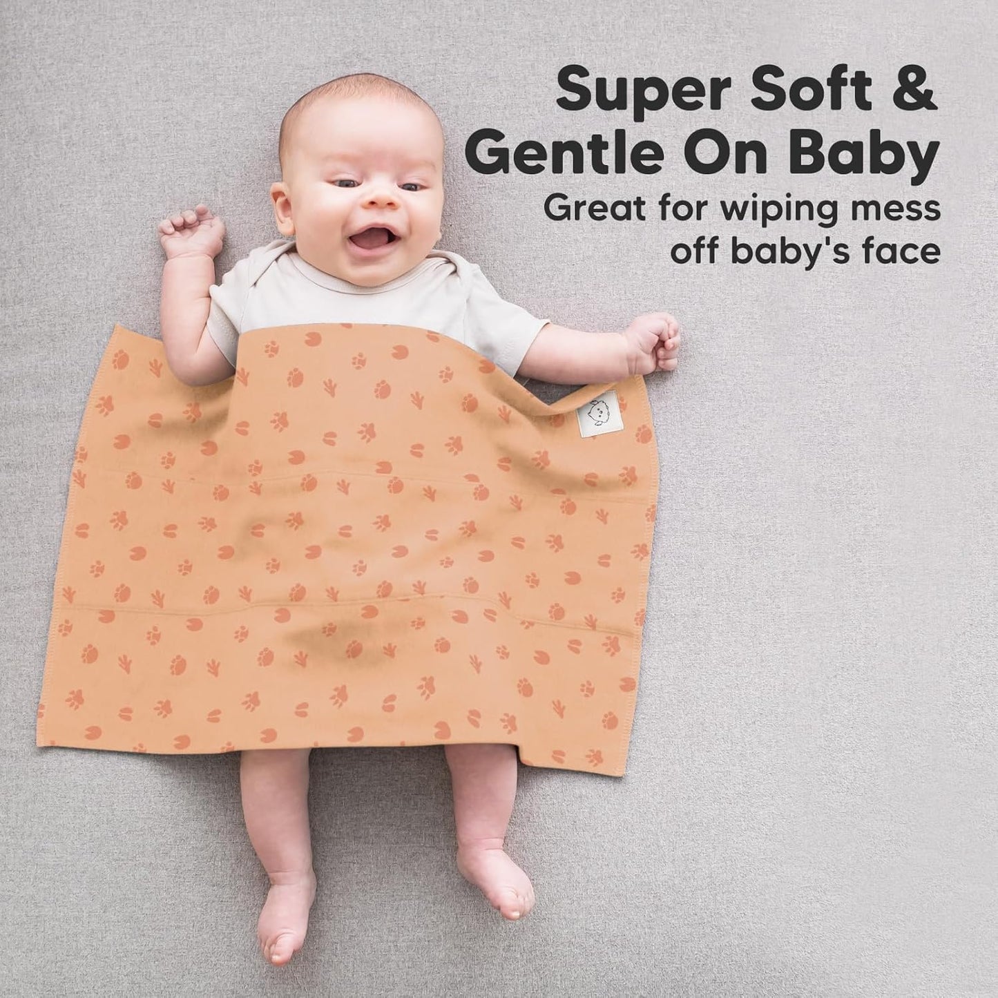 Organic Burp Cloths Baby Boy, Girl - 6-Pack Large Cotton Burping Cloths for Babies, Spit Up Rags, Super Absorbent, Ultra Soft Newborn Rag, Gender Neutral, Machine Washable, Durable (Wilderness)