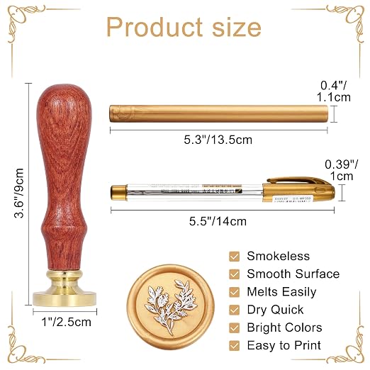Yoption Wax Seal Kit, Eucalyptus Wax Seal Stamp, Wine Packages