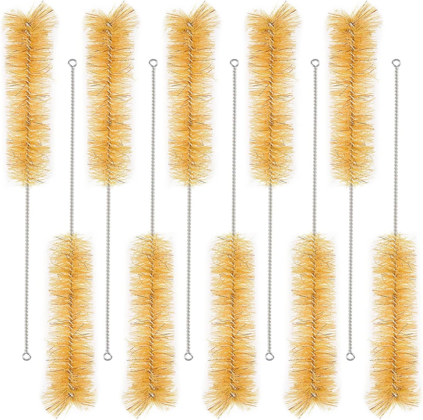 stonylab 10 Pack Tube Brushes, Bristle Test Tube Bottle Wash Cleaning Brushes with Radial Tufted End for Laboratory, Size L