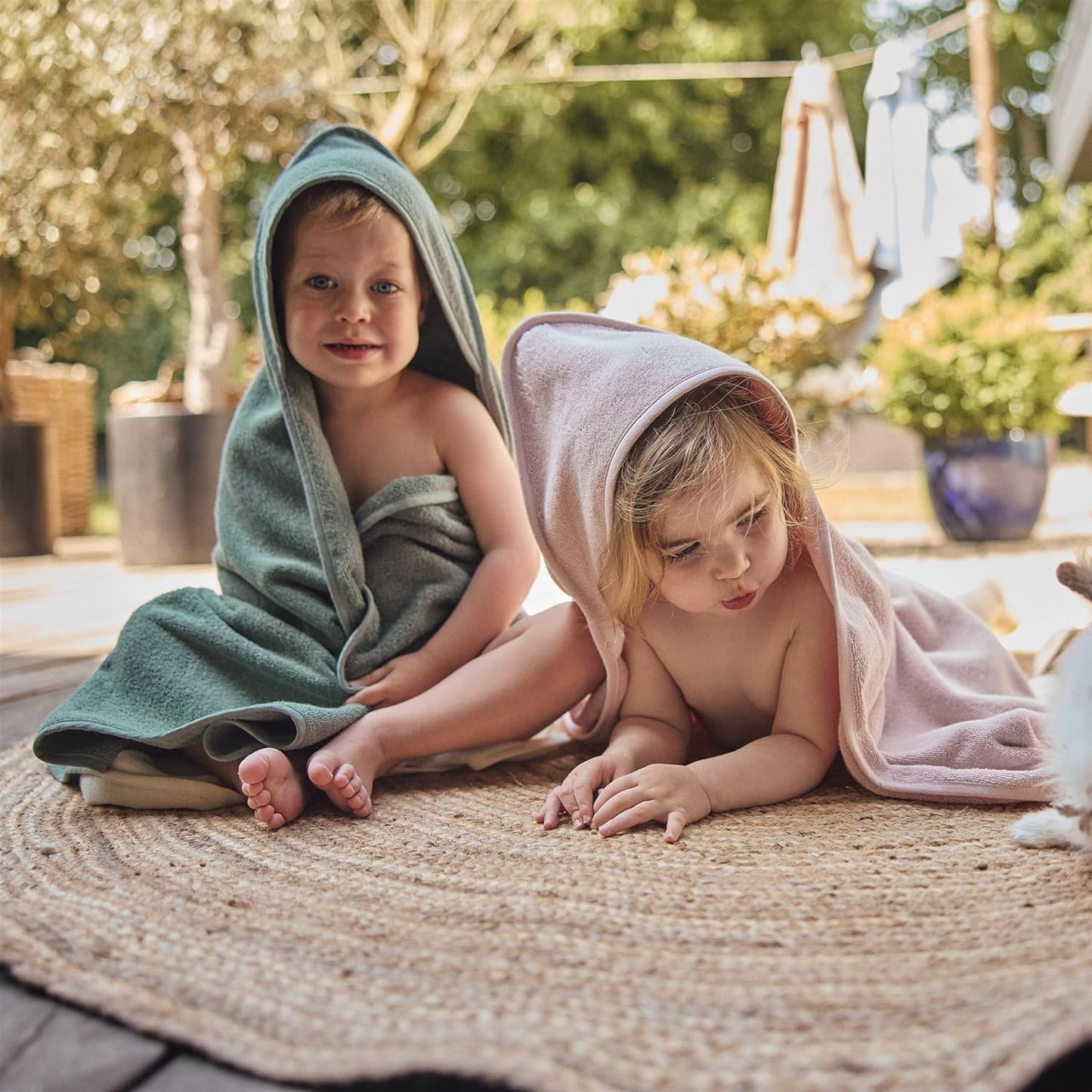 Baby Hooded Towel – Organic Cotton Baby Bath Towels – Baby Towels, Baby Bath Towels for Baby Boy, Baby Girl, 32" x 32" Super-Soft and Absorbent Baby Towels for Newborn (Blush)
