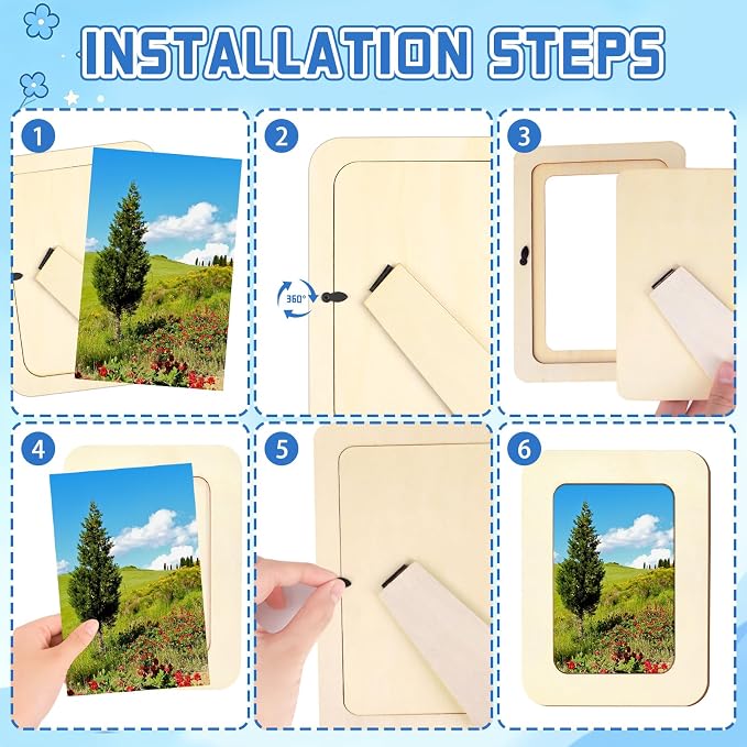 VOKOY 55 Pack Wooden Picture Frames