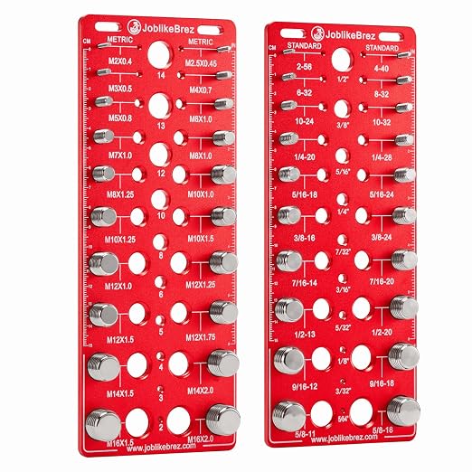 Thread Checker, 60 Nut and Bolt Thread Checker, 20 Standard & 20 Metric & 20