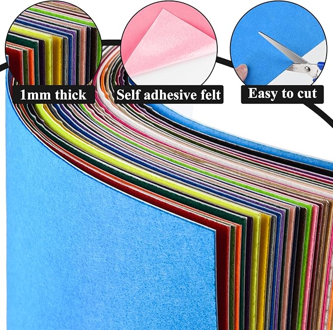 10PCS Green Self Adhesive Felt Fabric Sheets Sticky Felt Sheets