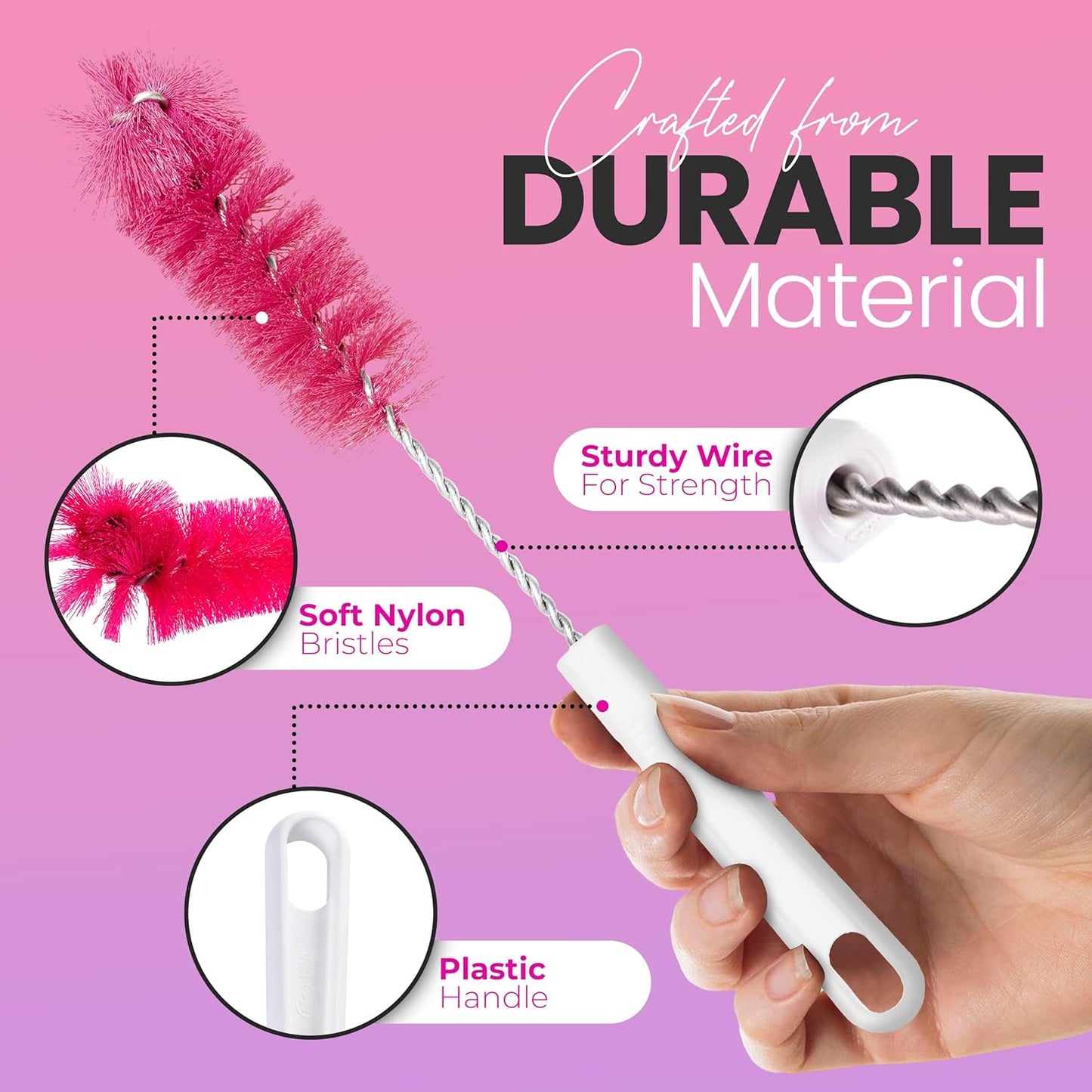 Pretty & Pink Sports Bottle Brush