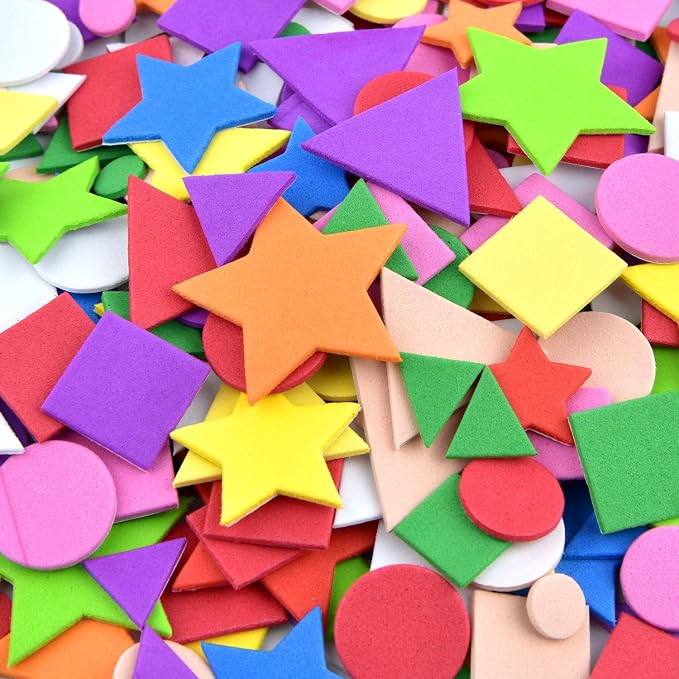 Coopay Foam Stickers Geometry Self-Adhesive Geometry Shapes Stickers Assorted