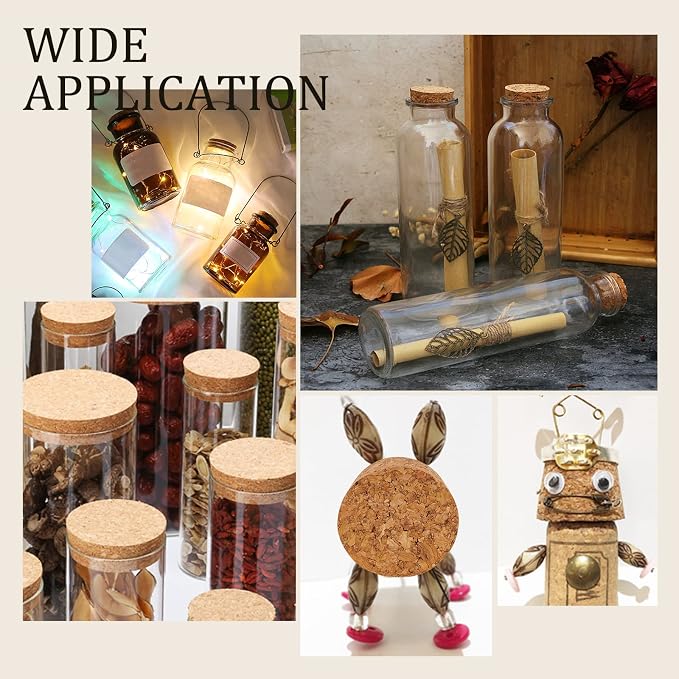 BENECREAT Wooden Cork Bottle Stoppers, 1.7" Diameter, Soft Wood Replacement