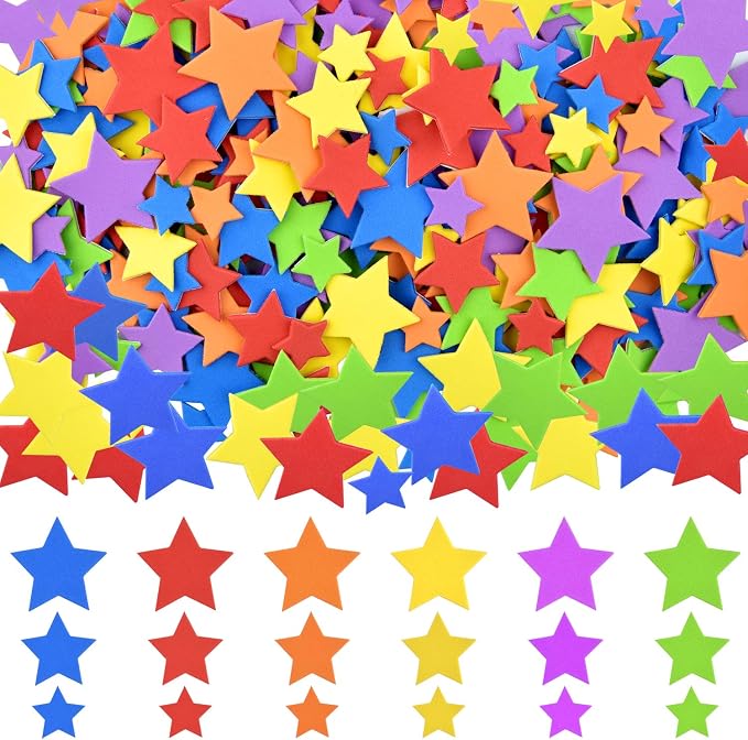 Coopay Star Foam Stickers Self-Adhesive Star Stickers Assorted Colors