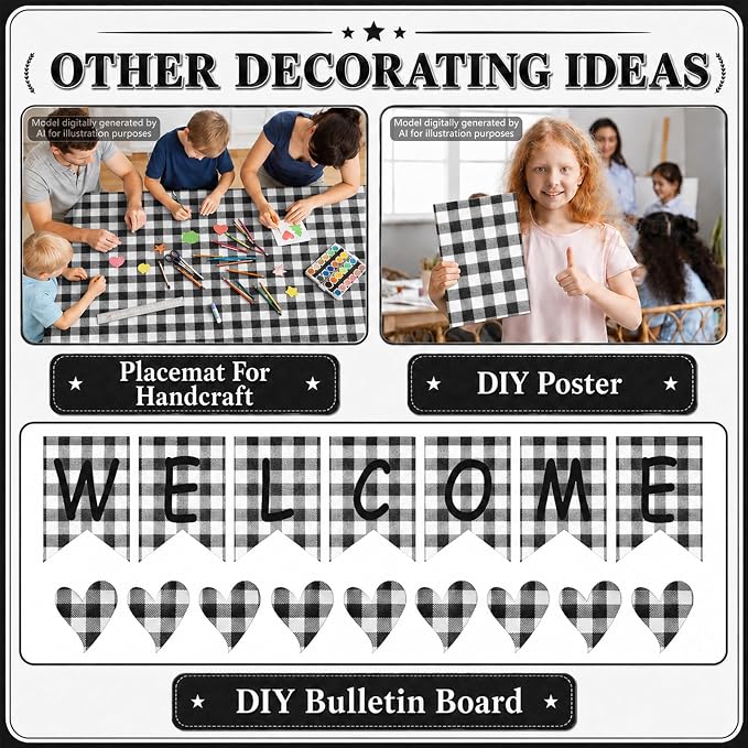 Black White Buffalo Bulletin Board Roll Non-Woven Fabric Poster 16in X 40ft |