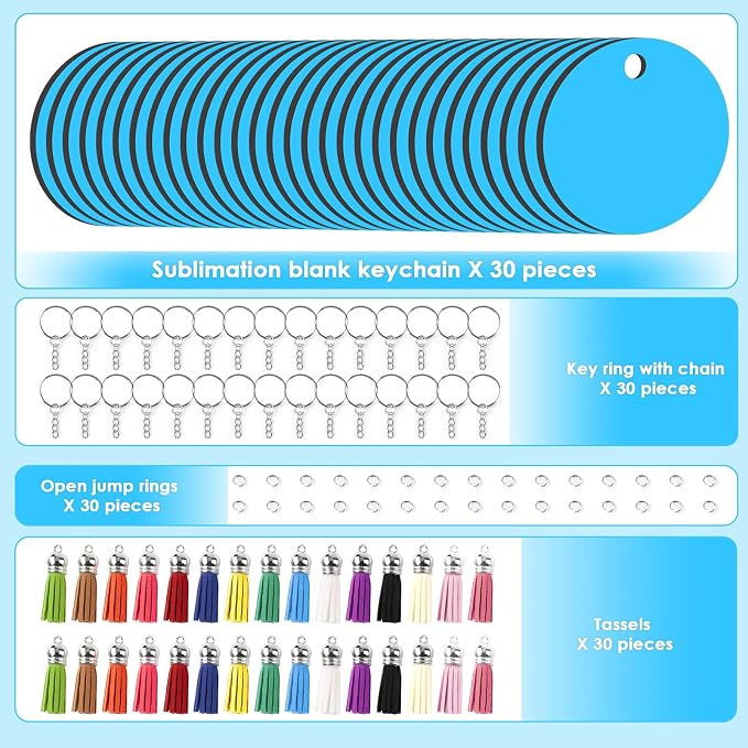 HTVRONT Sublimation Keychain Blanks