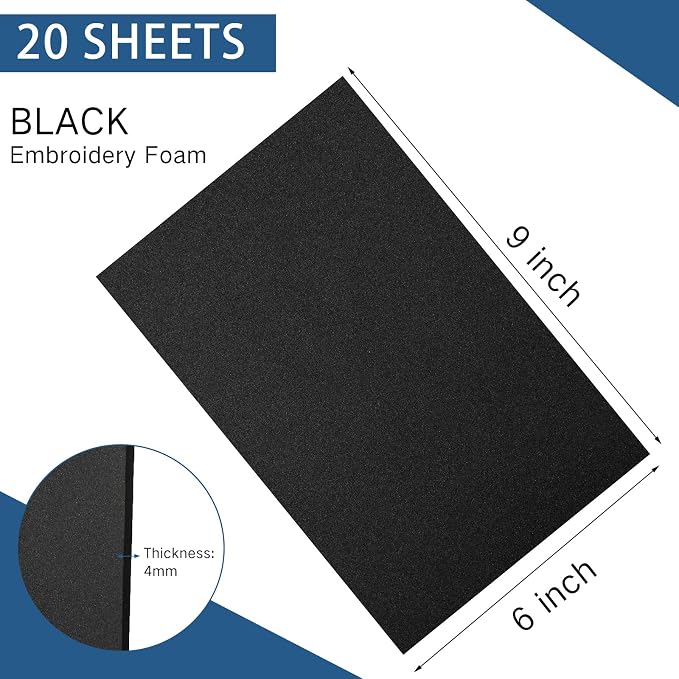 Innconee 20 Pcs 4mm Embroidery Foam EVA Craft Foam Sheets