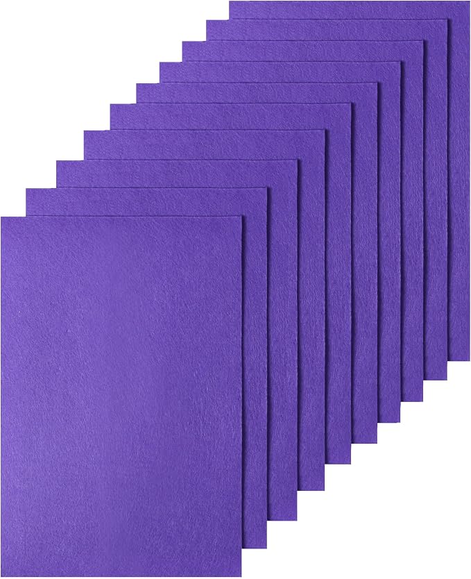 10Pcs Purple Felt Sheets, A4 Size Felt Fabric Sheets, Sewing Felt Squares