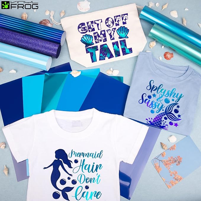 VINYL FROG Blue HTV Vinyl 10 Sheets Iron on Vinyl 12” X 10”Heat Transfer Vinyl