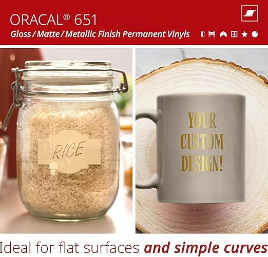 ORACAL 651 Matte Metallic Gold Vinyl Durable Roll Easy to Weed Permanent