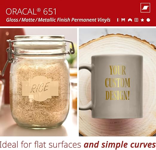 ORACAL 651 Matte Metallic Gold Vinyl Durable Roll Easy to Weed Permanent